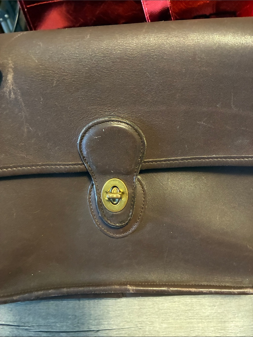 Women's Brown Leather Crossbody Bag with Turn-Lock Closure